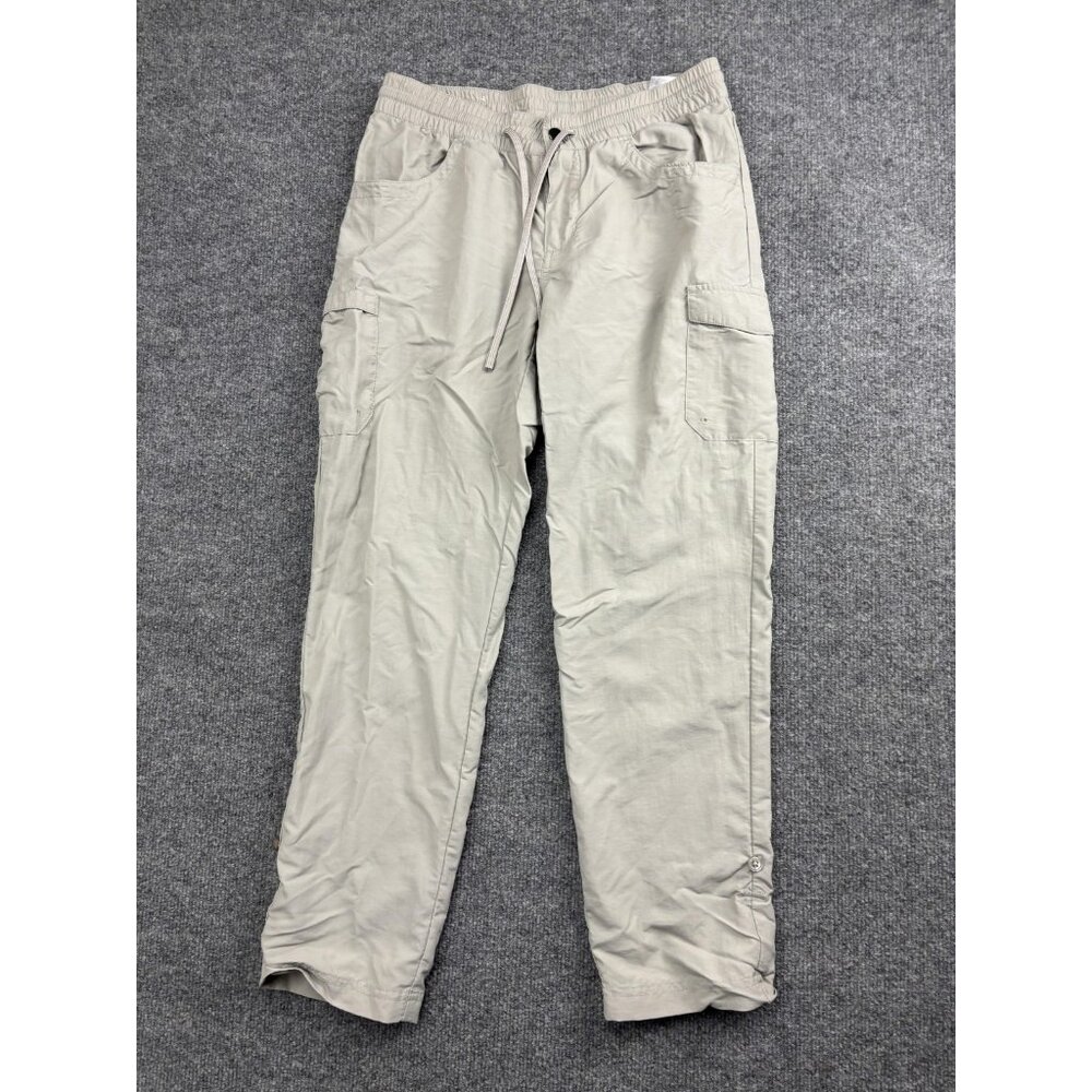 Columbia Pants Womens S Beige Khaki‎ Lightweight Hiking Cargo Drawstring Elastic